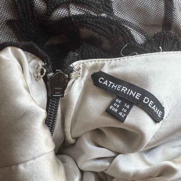 Catherine Deane Tracy Black Lace Sheath Dress | Silk Lined | Size 10 - Picture 12 of 15